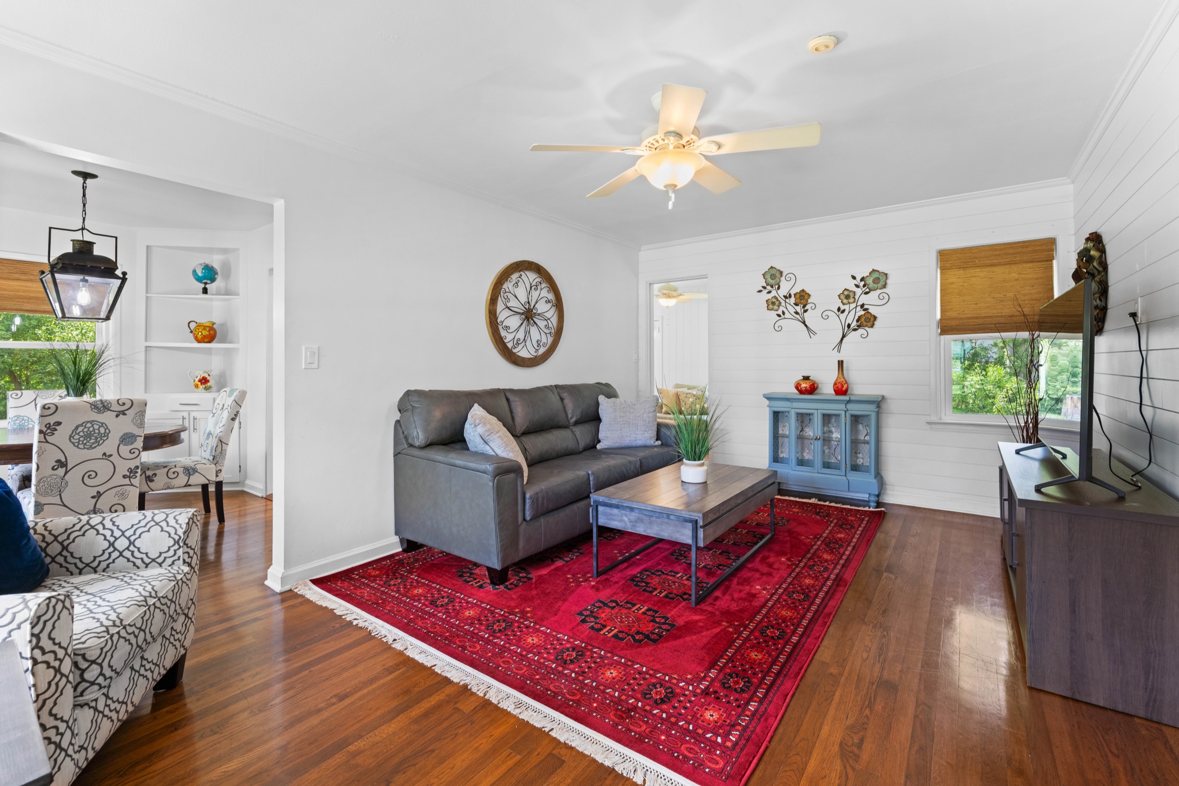 Bright, professionally photographed living room